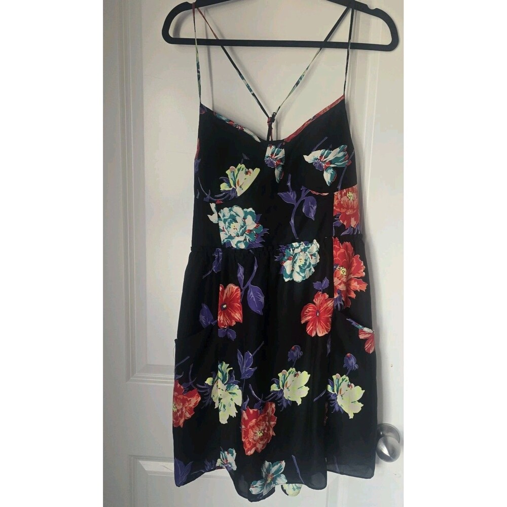 American Eagle Outfitters Blue Floral Sundress Adjustable Spaghetti Straps sz XL